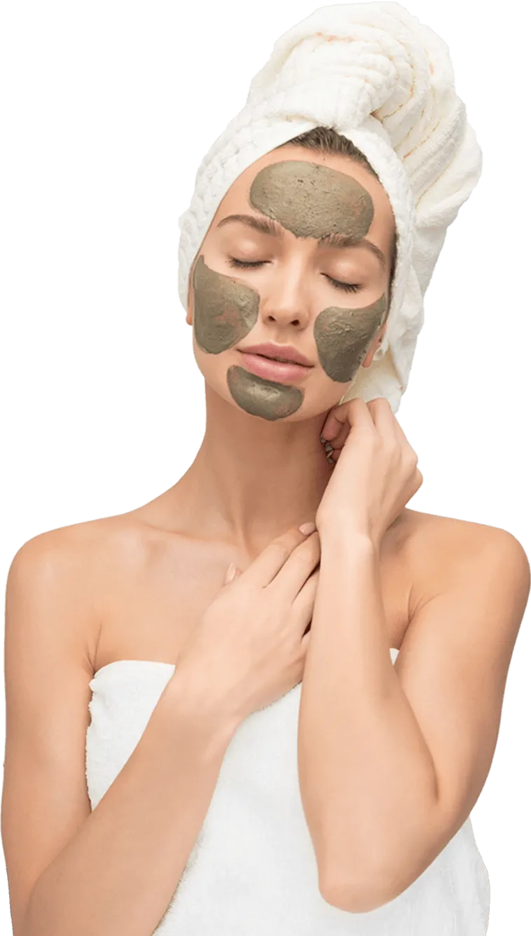 Girl wearing mud mask